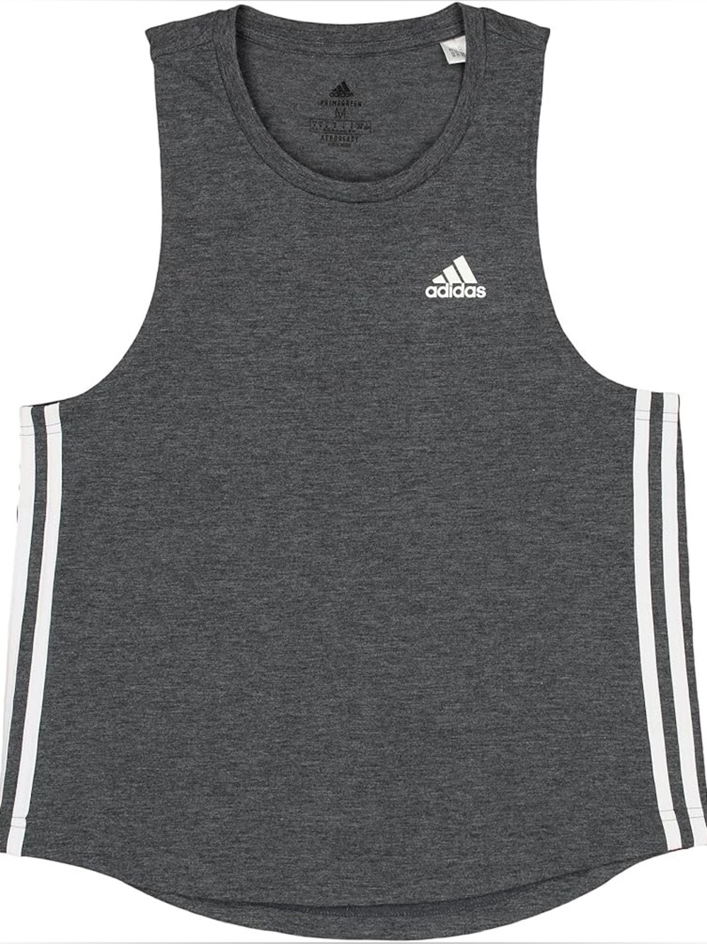 adidas Charcoal Tank Top with White Trim